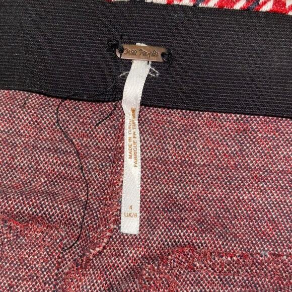 Free People Rudy Houndstooth Flared Cropped Stretch Trousers Women’s 4 Preppy - Picture 9 of 12